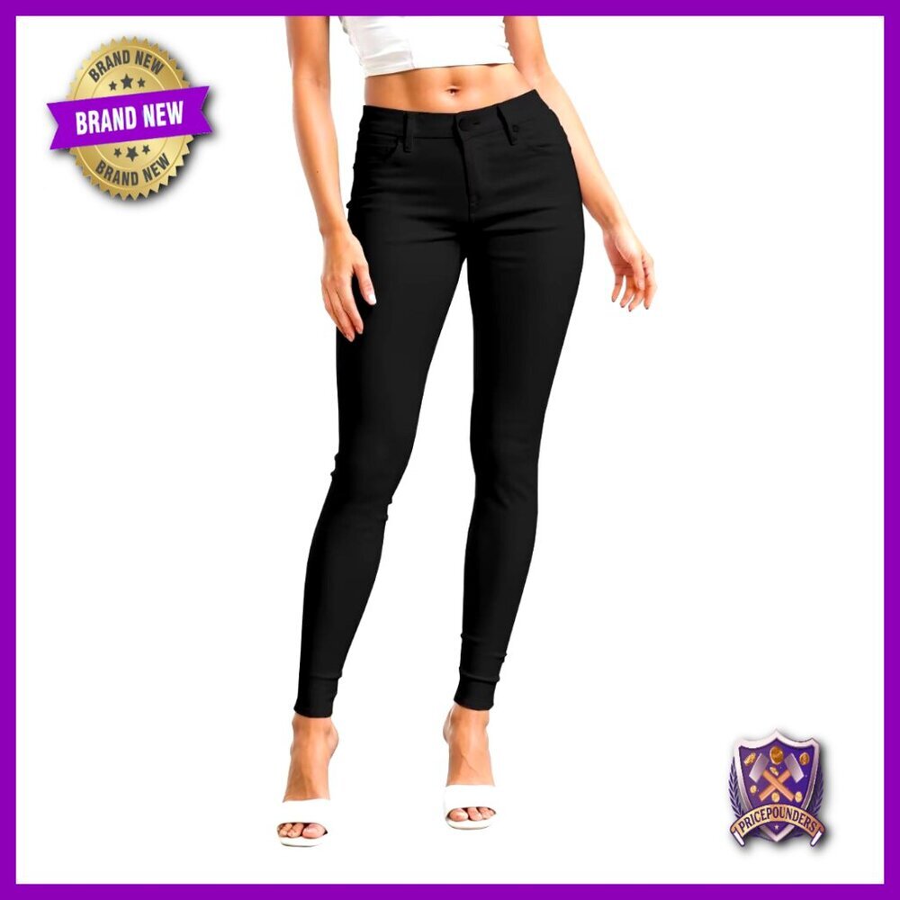 Stretchy Skinny Work Pants Mid Rise 5 Pockets Casual Office Wear
